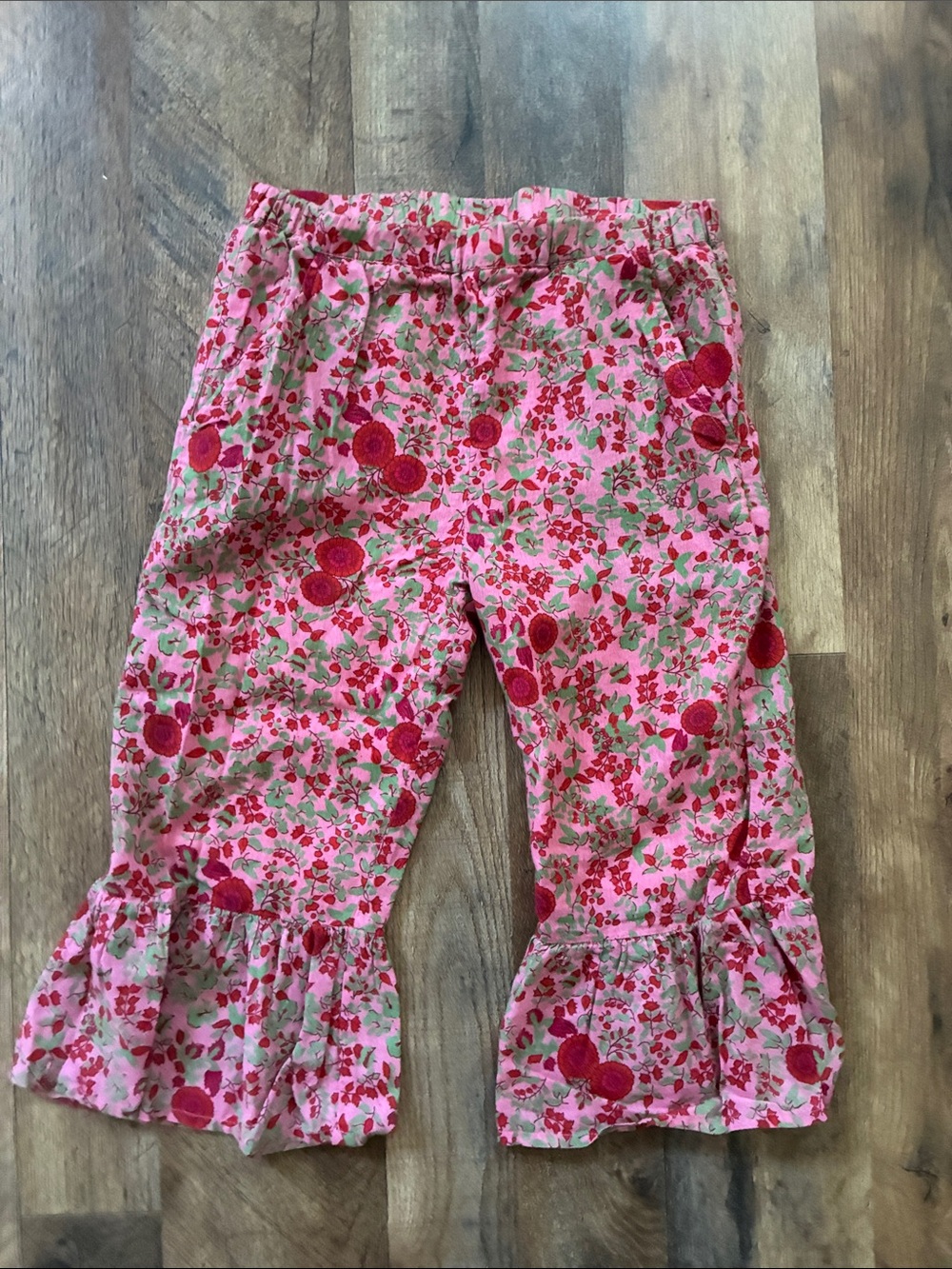 Roller Rabbit Pink Floral Ruffle Hem Skort